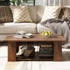 36-Inch 2-Tier Wooden Modern Coffee Table with Storage Shelf product image