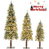 Snowy and Slim Pre-Lit Christmas Trees (Set of 3) product image