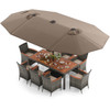 11-Piece LED Lighted Patio Dining Set with Umbrella product image
