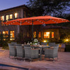 11-Piece LED Lighted Patio Dining Set with Umbrella product image