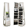 2-in-1 Lockable Mirrored 360° Rotating Jewelry Armoire product image