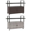 Outdoor Bar Wicker Buffet Serving Cart with Cabinet & 8 Hooks product image