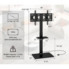 Tilt and Height-Adjustable Floor TV Stand with Power Outlet & AV Shelf product image