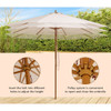 10-Foot Patio Umbrella with 8 Wooden Ribs & 3 Adjustable Heights product image