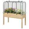 Elevated Wooden Raised Garden Bed with Mini Greenhouse product image