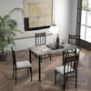 5-Piece Dining Set with Faux Marble Top Table product image