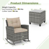 3-Piece Patio Rattan Rocking Chair Set with Tempered Glass Table & Soft Cushions product image