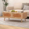 Mid-Century Rattan Coffee Table with 2 Storage Drawers  product image