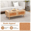 Mid-Century Rattan Coffee Table with 2 Storage Drawers  product image