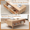 Mid-Century Rattan Coffee Table with 2 Storage Drawers  product image