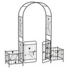 87" 2-Door Metal Garden Arbor Trellis with Side Planters product image