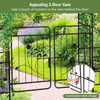 87" 2-Door Metal Garden Arbor Trellis with Side Planters product image