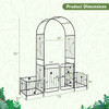 87" 2-Door Metal Garden Arbor Trellis with Side Planters product image