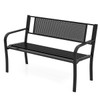 50" Garden Bench with Patterned Backrest and Curved Armrests product image
