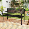 50-inch Garden Bench with Patterned Backrest and Curved Armrests product image