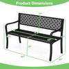 50-inch Garden Bench with Patterned Backrest and Curved Armrests product image