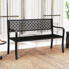 50-inch Garden Bench with Patterned Backrest and Curved Armrests product image