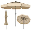 10-foot Solar Patio Umbrella with 3-Tier Vented Top and 32 LED Lights product image