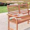 Outdoor Solid Wood Loveseat with Inclined Backrest and Slatted Seat product image