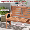 Outdoor Solid Wood Loveseat with Inclined Backrest and Slatted Seat product image