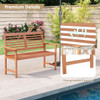 Outdoor Solid Wood Loveseat with Inclined Backrest and Slatted Seat product image