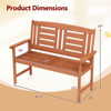 Outdoor Solid Wood Loveseat with Inclined Backrest and Slatted Seat product image