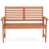 Outdoor Solid Wood Loveseat with Inclined Backrest and Slatted Seat product image
