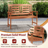 Outdoor Solid Wood Loveseat with Inclined Backrest and Slatted Seat product image