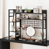 4-Tier Display Shelf with Metal Grid Panel and 6 Hooks product image
