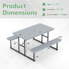 Picnic Table for 2-4 People with Adjustable Footpads and Umbrella Hole product image