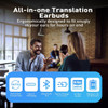 AI Language Translation Earbuds, Translation Earbuds Real Time, 144 Languages Online Translation, Two Way Translator for iOS for Android, White product image