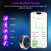 Smart Ring with Display Screen & Touch Button,Bluetooth Connection for Women Men,Fitness Tracker Sleep Monitoring Waterproof(Gold-8#) product image