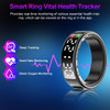 Smart Ring with Display Screen & Touch Button,Bluetooth Connection for Women Men,Fitness Tracker Sleep Monitoring Waterproof(Black-10#) product image