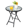 Patio Side Table with Tempered Glass Tabletop product image