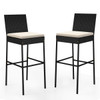 Patio Wicker Barstools Bar Height Chair with Cushions product image