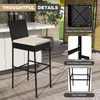 Patio Wicker Barstools Bar Height Chair with Cushions product image