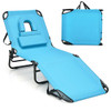 Beach Chaise Lounge with Face Hole Pillows & 5-Position Adjust product image