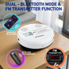 Rechargeable Portable CD Player with Dual Speakers and Anti Skip,CD,Dual Bluetooth,FM Transmission,USB,AUX,LCD Display,Backlit Button,Repeat-White product image