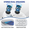 Rechargeable Portable CD Player with Dual Speakers and Anti Skip,CD,Dual Bluetooth,FM Transmission,USB,AUX,LCD Display,Backlit Button,Repeat-White product image