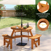 6-Person Round Picnic Table Set with Built-in Benches product image