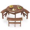 6-Person Round Picnic Table Set with Built-in Benches product image