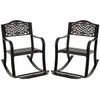 Outdoor Patio Rocking Chair with Floral Backrest Design product image