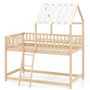 Twin Bunk Bed House with Roof and Full-length Guardrails product image