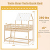 Twin Bunk Bed House with Roof and Full-length Guardrails product image