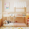 Twin Bunk Bed House with Roof and Full-length Guardrails product image