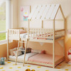 Twin Bunk Bed House with Roof and Full-length Guardrails product image