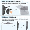10FT Solar LED Wall Mounted Outdoor Patio Umbrella product image