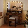Vanity Makeup Table with Large Mirror and 3-Color Adjustable Lights product image