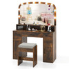 Vanity Makeup Table with Large Mirror and 3-Color Adjustable Lights product image