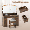 Vanity Makeup Table with Large Mirror and 3-Color Adjustable Lights product image